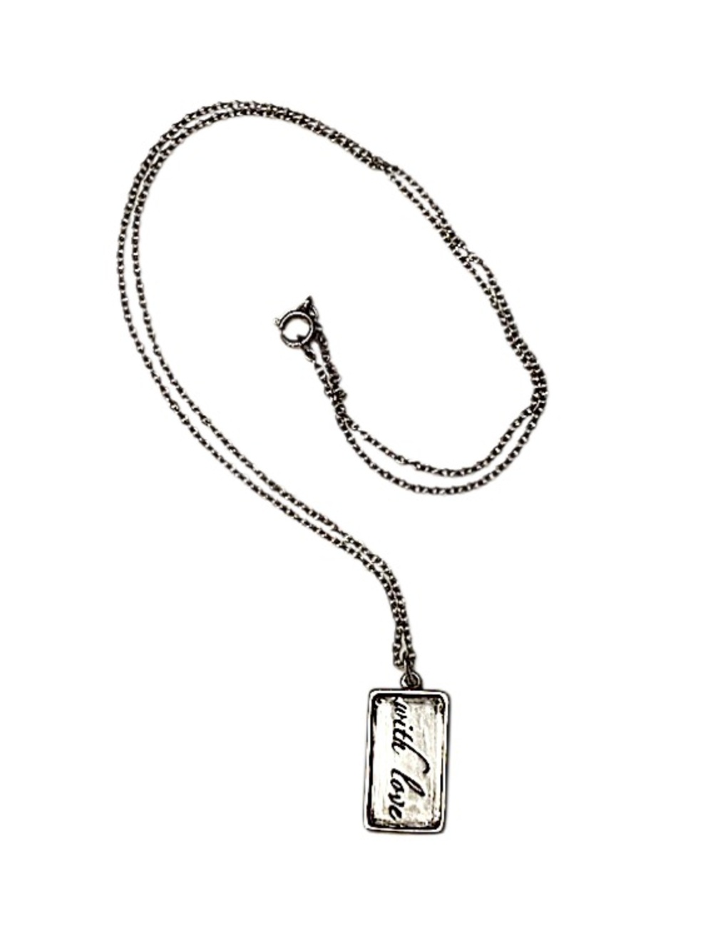 Sterling Silver "with love" Necklace 925 Pendant and chain